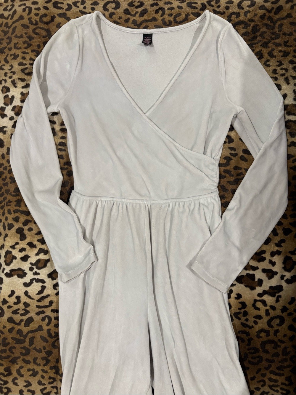 Victoria's Secret White Long-Sleeve Wrap Jumpsuit